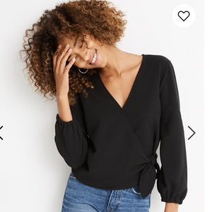 Madewell Texture and Thread Crepe Wrap Top